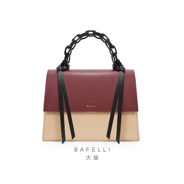 芭菲丽包包女2020新款小方包真皮时尚手提包高级感撞色斜挎包小包
